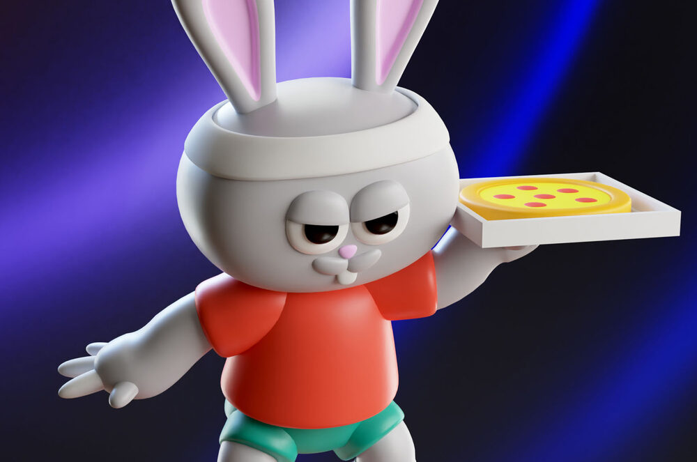 Mascota 3D para pizzería
